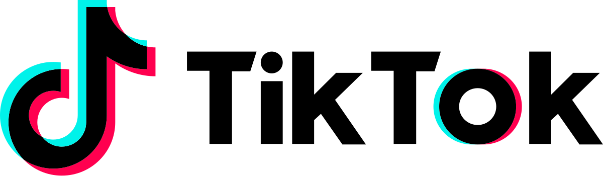 Logo featuring the TikTok icon, a stylized musical note in black, pink, and blue, followed by the word 